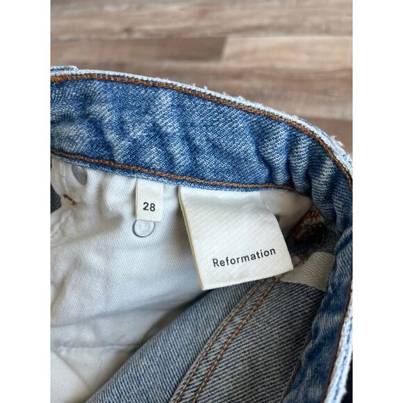 Reformation Crystal Rhinestone Front Denim Shorts Size 28 - Picture 4 of 6